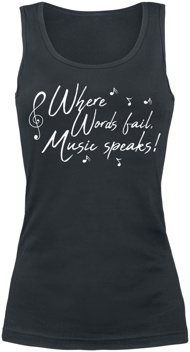 Sprüche Where Words Fail, Music Speaks! Top schwarz in XL von Sprüche