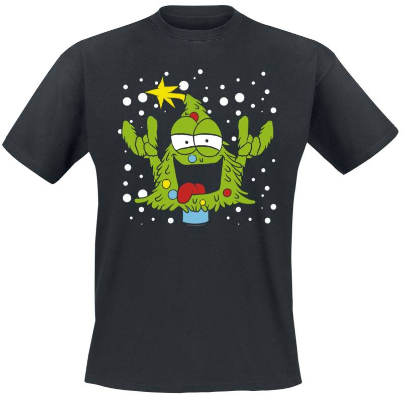 Sprüche verrückter Weihnachtsbaum T-Shirt schwarz in 3XL von Sprüche