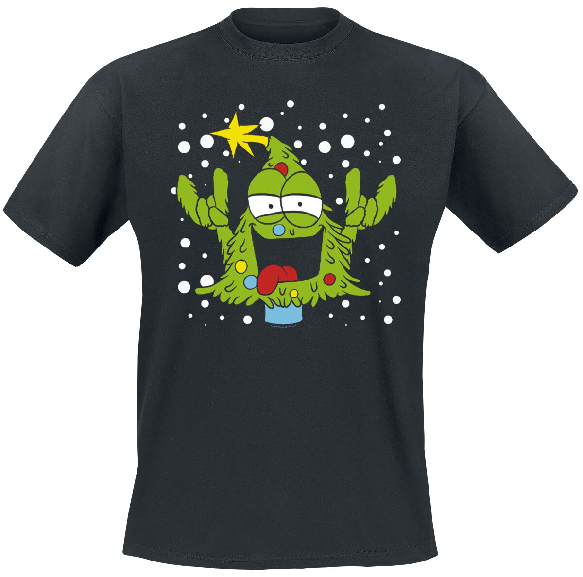 Sprüche verrückter Weihnachtsbaum T-Shirt schwarz in M von Sprüche