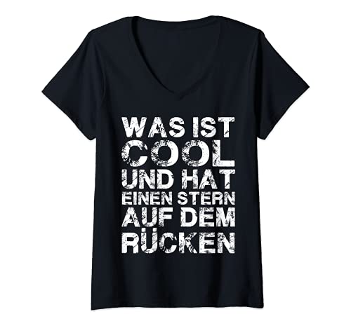 Damen Was ist cool und hat einen Stern auf dem Rücken Lustiges T-Shirt mit V-Ausschnitt von Sprücheklopfer - Lustige Sprüche