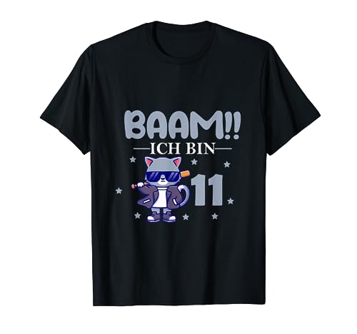 Kinder BAM Ich bin jetzt 11 süßes Kätzchen 11 Jahre Alt T-Shirt von Sprüchewerkstatt