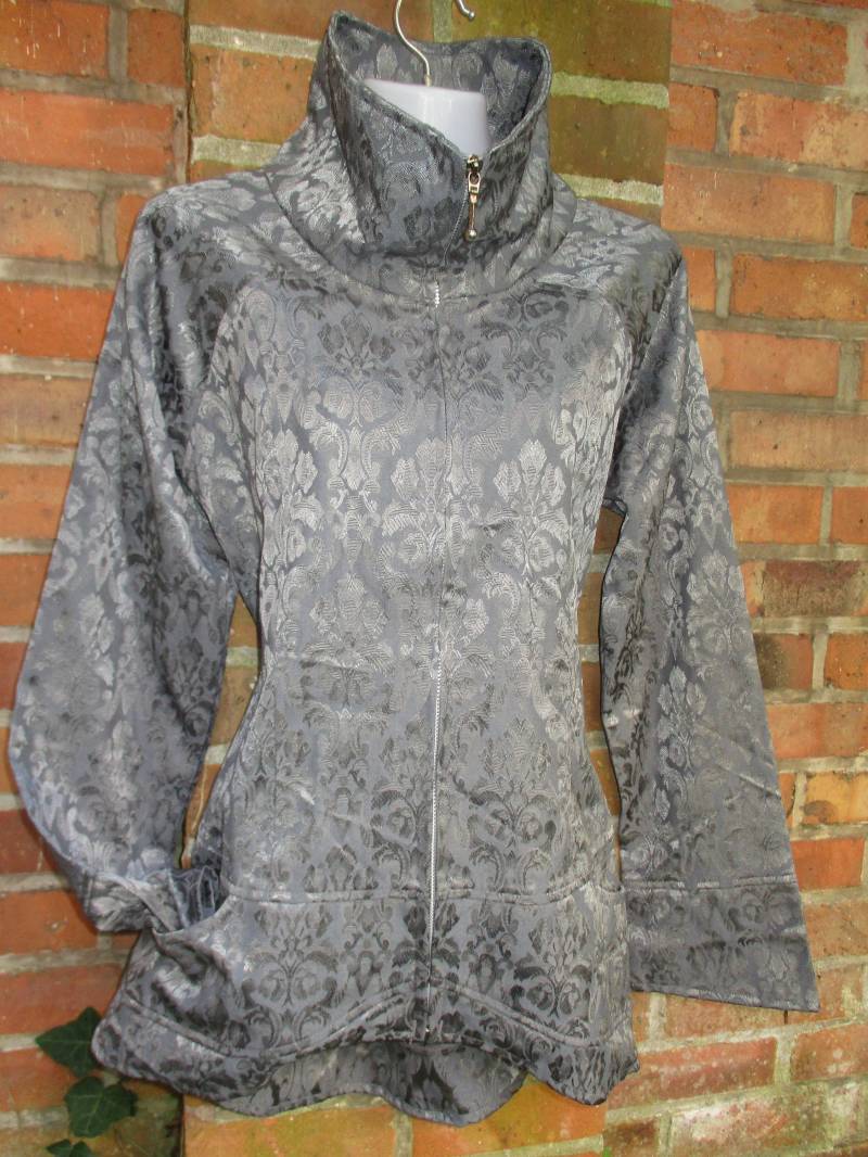 Damen Jacke M Cotton Grau Grey Bunt Edel Hippie Goa Gothic Steam Punk Übergang Steampunk von SpunkLaden