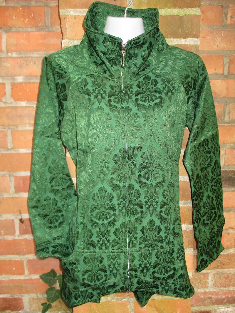 Damen Jacke M Cotton Grün Green Bunt Edel Hippie Goa Gothic Steam Punk Übergang Steampunk von SpunkLaden