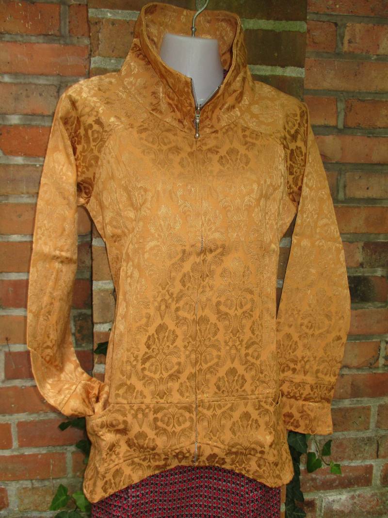 Damen Jacke S M L Gold Gelb Senfgelb Bunt Edel Hippie Goa Gothic Steam Punk Übergang Steampunk von SpunkLaden