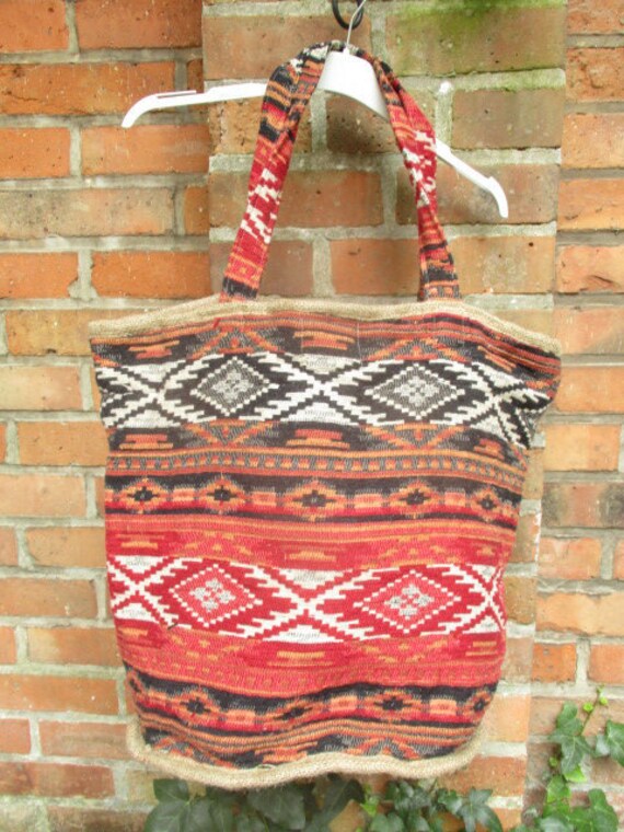 Damen Shopper Handtasche Umhängetasche Bunt Schultertasche Stoff Groß Tasche Ethno Hippie Indien Nepalrund von SpunkLaden