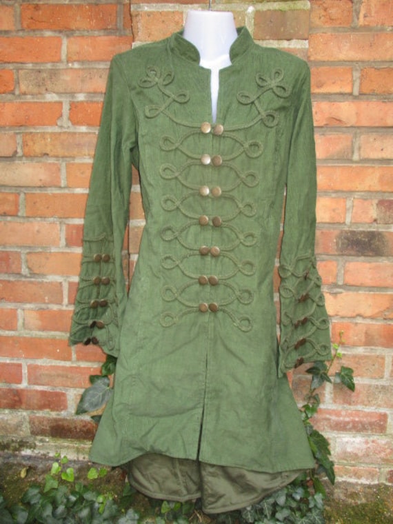 Jacke Cardigan Mantel Uniform Cordjacke Grün Gothic Mittelalter Hippie M L Xxl Jacke Cardigan Mantel Uniform Cordjacke Grün Gothic Mittelalter Hippie M L Xxl von SpunkLaden