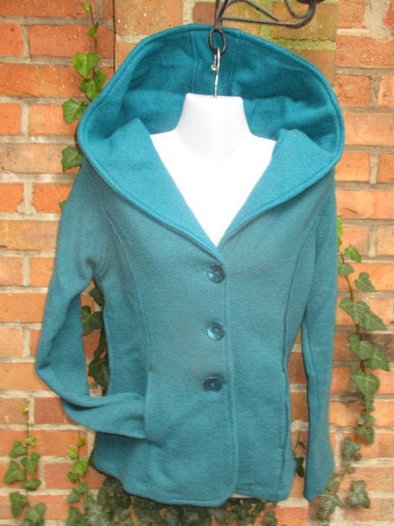 Jacke Kurzjacke Winterjacke Wolljacke Wolle Blau Petrol Schurwolle Gefilzt Xs S M Damenjacke Gewalkt Fair von SpunkLaden