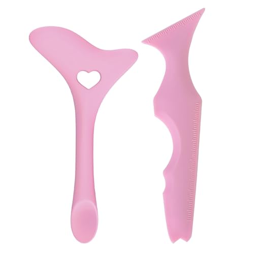 Spunklad Silikon-Eyeliner-Schablonen, multifunktionales Augen-Make-up-Werkzeug-Set mit geflügelter Spitze, Mascara-Schild, Applikator-Pads für Augenbrauen, Wimpern, Lippenlinie, Anfänger, Rosa, 2 Spunklad Silikon-Eyeliner-Schablonen, multifunktionales Augen-Make-up-Werkzeug-Set mit geflügelter Spitze, Mascara-Schild, Applikator-Pads für Augenbrauen, Wimpern, Lippenlinie, Anfänger, Rosa, 2 von Spunklad