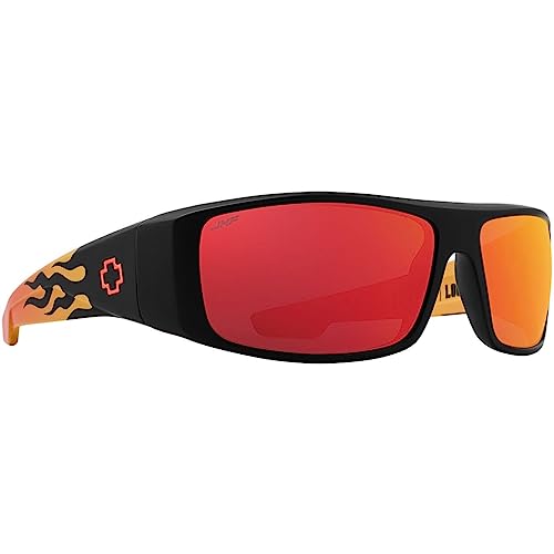 Spy Unisex Logan Sonnenbrille, Matte Black Orange Flames, One Size von Spy