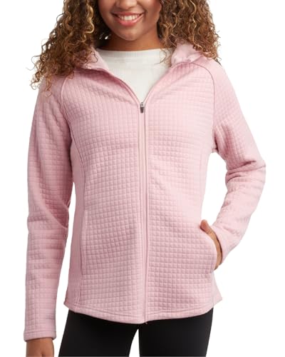Spyder Damen-Sweatshirt – LSF 30+, athletisches Fleece, Reißverschluss, windabweisend, Sweatshirt, gemütlicher Strick-Kapuzenpullover für Damen mit Taschen, Mauve Rose, M von Spyder