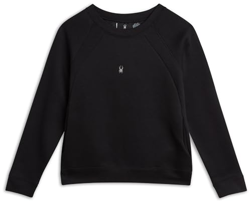 Spyder Damen-Pullover – superweicher Rundhalsausschnitt, leichter Pullover für Damen – gemütlicher Damenpullover mit Taschen, Schwarz, XL von Spyder