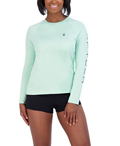 Spyder Damen Quick Dry 30+ SPF Stretch Athletic Swim Langarm Rashguard Rash-Guard-Shirt, Meeresschaum, Medium von Spyder