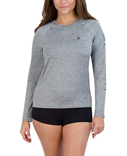 Spyder Damen Standard Quick Dry 30+ SPF Stretch Athletic Swim Langarm Rashguard, GRAU, Large von Spyder
