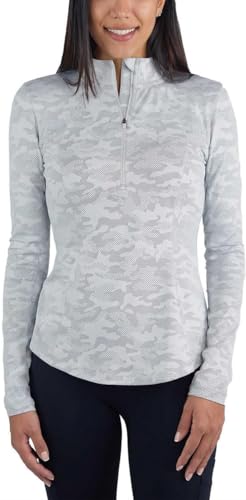 Spyder Damen Tech Quarter Zip Top Shirt, Grau, XXL von Spyder