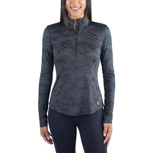 Spyder Damen Tech Quarter Zip Top Shirt (3X-Large, Schwarz), Schwarz, 3X-Groß von Spyder