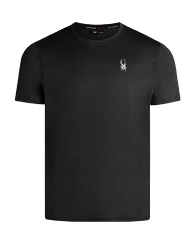 Spyder Herren Active Shirt - Tailliertes Kurzarm-Dry-Fit-Trainingsshirt - Performance-Workout-Shirt (S-XL), Burnt Charcoal Heather, Klein von Spyder