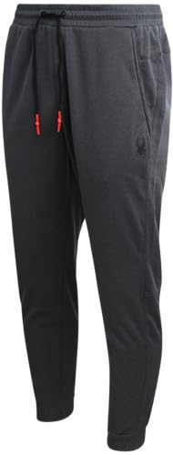 Spyder Herren Active Sweatpants – Performance Fleece Jogger Pants – Workout Gym Sweatpants für Männer (S-XL), Dunkelgrau, Klein von Spyder
