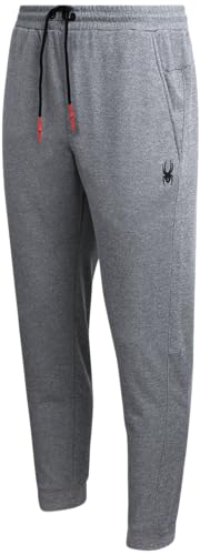 Spyder Herren Active Sweatpants – Performance Fleece Jogger Pants – Workout Gym Sweatpants für Männer (S-XL), Grau meliert, Mittel von Spyder