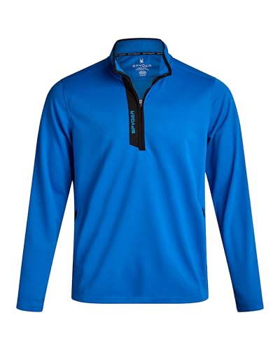 Spyder Herren Active Sweatshirt – Leichter Fleece-Viertelreißverschluss, Workout-Sweatshirt mit Reißverschlussleiste (Größen: S-XL), Kobalt, X-Large von Spyder