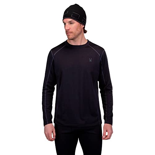 Spyder Herren Baselayer Crew Top Oberteil, Schwarz, L von Spyder