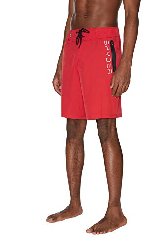 Spyder Herren Board Shorts-9" Quick Dry Hydro Series Laser-Cut Boardshorts, rot, Large von Spyder