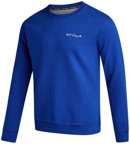 Spyder Herren-Fleecepullover – weicher Stretch-Pullover mit feuchtigkeitsableitendem Rundhalsausschnitt (Größe S-XL, erweiterte Größe bis 3XL), Blau (Electric Blue), X-Large von Spyder