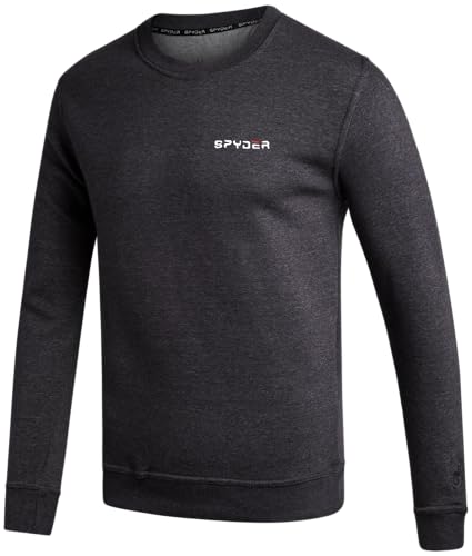 Spyder Herren-Fleecepullover – weicher Stretch-Pullover mit feuchtigkeitsableitendem Rundhalsausschnitt (Größe S-XL, erweiterte Größe bis 3XL), Dunkelgrau meliert, XX-Large von Spyder