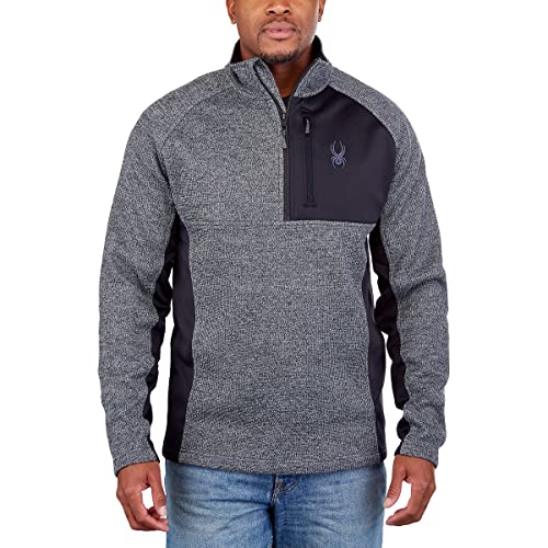 Spyder Herren Half Zip Sweater Gait Knit Pullover Jacke, Grau, M von Spyder