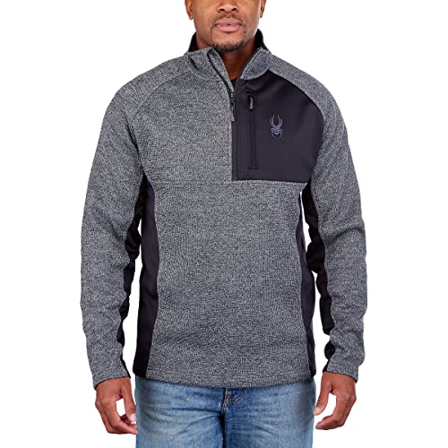 Spyder Herren Half Zip Sweater Gait Knit Pullover Jacke, Grau, XX-Large von Spyder