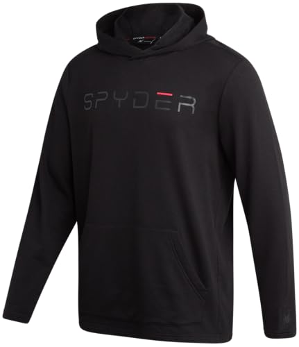 Spyder Herren Hoodie Active Performance Tri-Blend Fleece Basic Pullover Sweatshirt - Weiche Grafik Hoodies für Männer (S-XL), Schwarz, Medium von Spyder