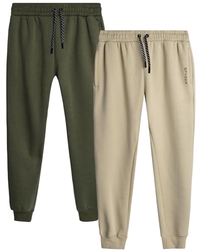 Spyder Herren-Jogginghose – 2er-Pack Athletic Performance Herren-Jogginghose mit Taschen – Basic Active Sweatpants für Herren (Größe S-XXL), Cloud/Sage, X-Groß von Spyder