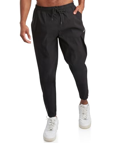 Spyder Herren-Jogginghose – Athletic Nylon Stretch Pull On Workout Herren Jogginghose mit Kordelzug und Taschen (Größen: S-XL), Schwarz, Mittel von Spyder