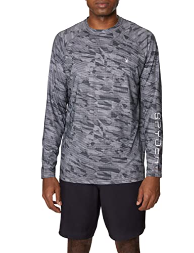 Spyder Herren Standard Digital Camo Langarm Rashguard Rash-Guard-Shirt, grau dunkel, XL von Spyder