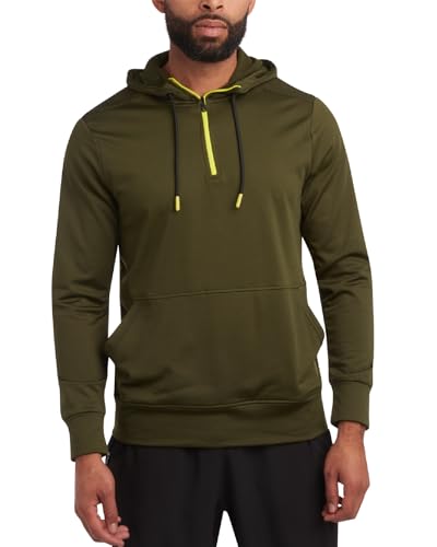 Spyder Herren Pullover Hoodie - Viertelreißverschluss Comfort Fit Hoodie Sweatshirt mit reflektierendem Rand - Active Hoodie für Männer (S-XL), Dark Hunter, Large von Spyder