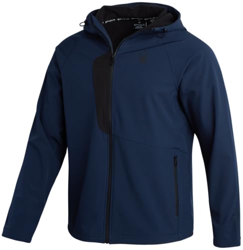 Spyder Herren Active Softshell-Jacke – Polarfleece-gefüttert, wasserabweisend, isoliert, Performance-Kapuzenjacke (Größen: S-XL), Echtes Marineblau, S von Spyder