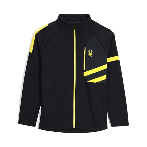 Spyder Herren Wengen Bandit Zip Fleecejacke, Schwarz, XL von Spyder