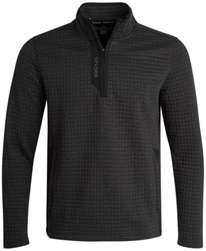 Spyder Herren-Sweatshirt mit Viertelreißverschluss, Fleece-Pullover, Workout-Shirts für Herren, Viertelreißverschluss, Herrenbekleidung, Schwarz, XX-Large von Spyder