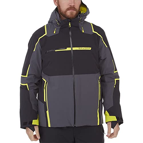 Spyder M Titan Colorblock - Dermizax™ Wasserdichte isolierte Herren PrimaLoft Skijacke, Größe XL - Farbe Black - Citron von Spyder