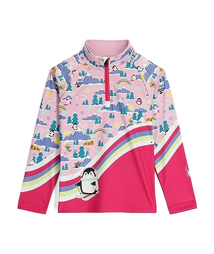 Spyder Mädchen Reflect T-Shirt mit halbem Reißverschluss, Petal Pink von Spyder