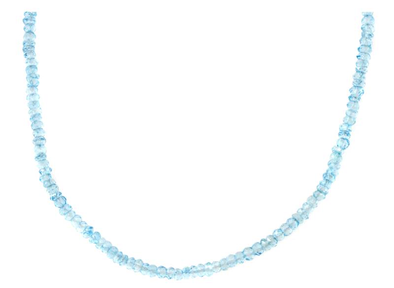 Blauer Topas Halskette 14K Gold Filled Oder Sterling Silber Solid Strang Zierliche Natürliche 18 19 Zoll Qualität Facettierte Rondell Steine von Spyglassdesigns