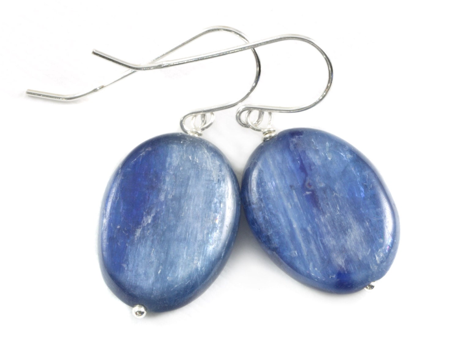 Kyanit Ohrringe Hohe Qualität Rohe Große Glatte Oval Tropfen 14K Gold Oder Gefüllt Sterling Silber Reich Blau Natürliche Einfache Grund von Spyglassdesigns
