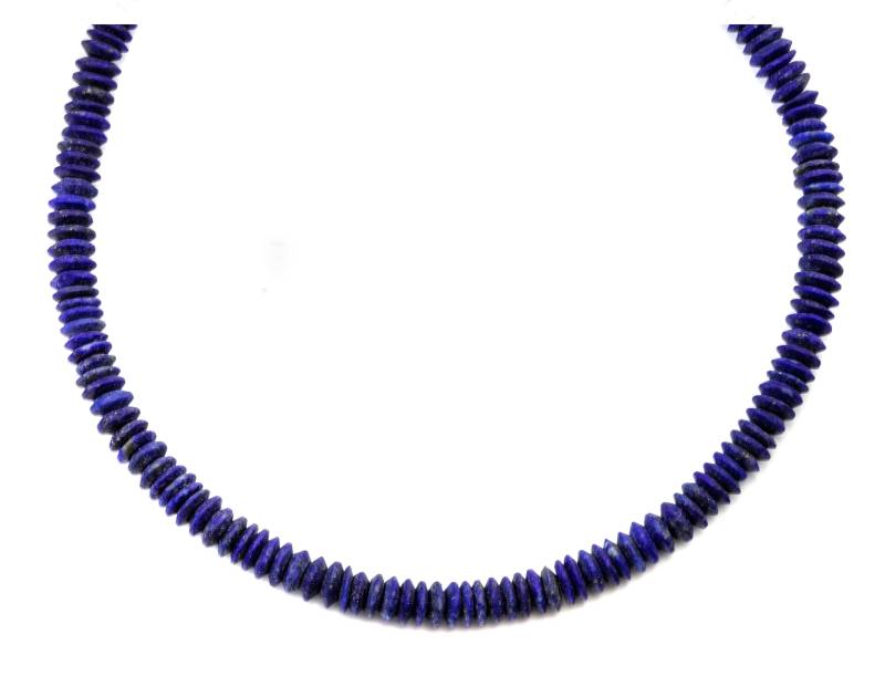 Lapislazuli Halskette Natürliche Erdige Matt Blau Fester Strang Zierliche Sterling Silber 14K Gold Filled Glatte Runde Scheibe 20 Zoll Einfach von Spyglassdesigns