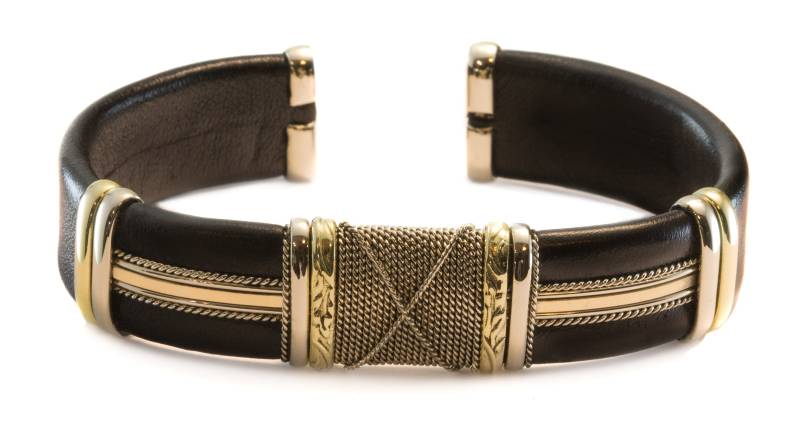 Leder-sterling-Silber-Armband-Mann-Manschette Einstellbar Für Männer Kupfer Messing Gewickelt Einzigartige Herren Große Braune Oder Schwarze Hohe von Spyglassdesigns