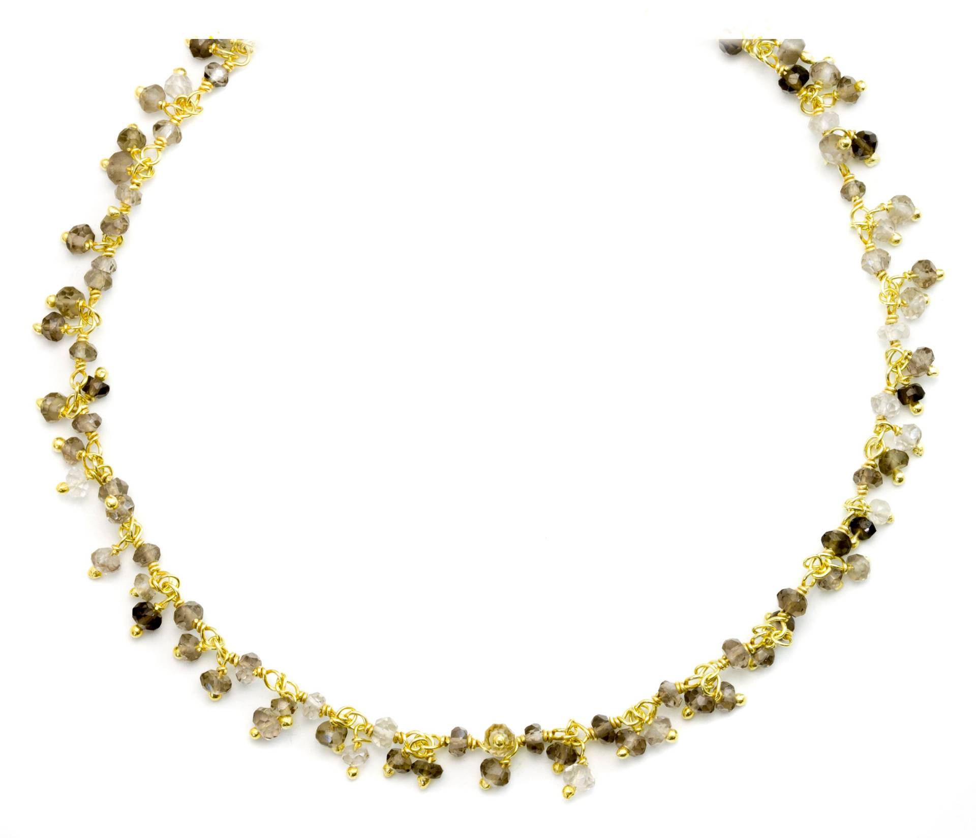 Rauchquarz Halskette Kette Perlen 14K Gold Fill 18 19 Zoll Quarz Cluster Stil Spyglass Designs Sparkly von Spyglassdesigns