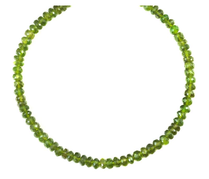 Vesuvianit Halskette Natürliche Grün 14K Gold Filled Oder Sterling Silber Facettiert 20 Zoll Aaa Solid Strang 5mm 6mm Classic Simple Rare Stone von Spyglassdesigns