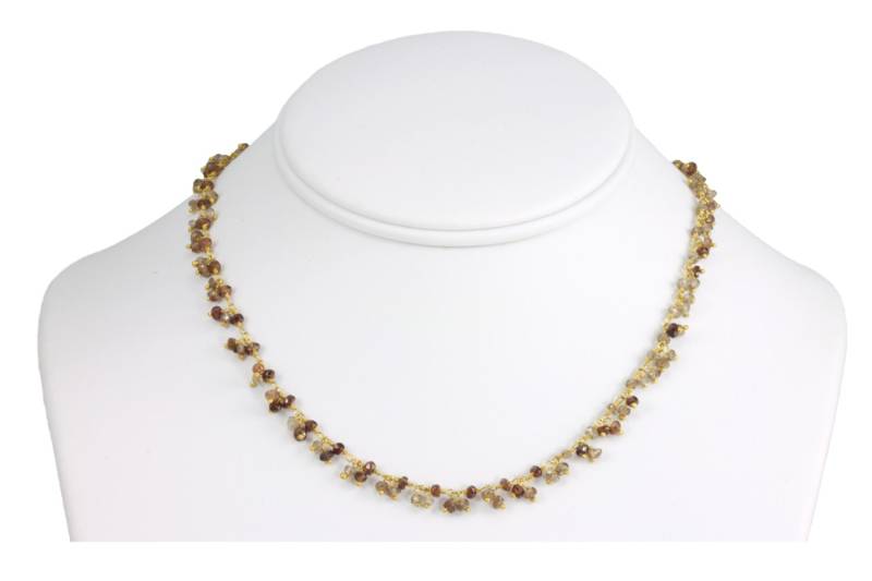 Zirkon Halskette Natürliche Spaced Link Clusters Perlen 14K Gold Fill Cluster Stil 18 19 Zoll Mehrere Farben Facettierte Rondelle von Spyglassdesigns