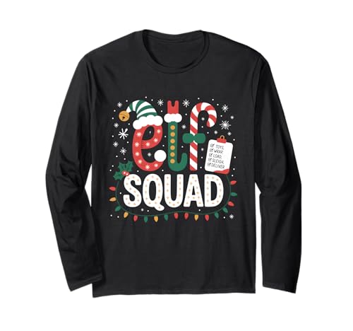 Elf Squad Weihnachtsmann Checkliste Weihnachtsbeleuchtung Familie Kinder Frauen Langarmshirt Elf Squad Weihnachtsmann Checkliste Weihnachtsbeleuchtung Familie Kinder Frauen Langarmshirt von Squad Elf Xmas Elves Candy Cane