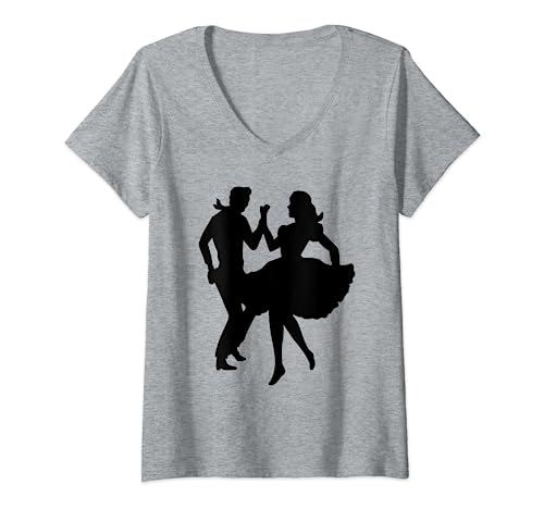 Damen Squaredance-Tanzen T-Shirt mit V-Ausschnitt Damen Squaredance-Tanzen T-Shirt mit V-Ausschnitt von Square Dance Dancing Clothing