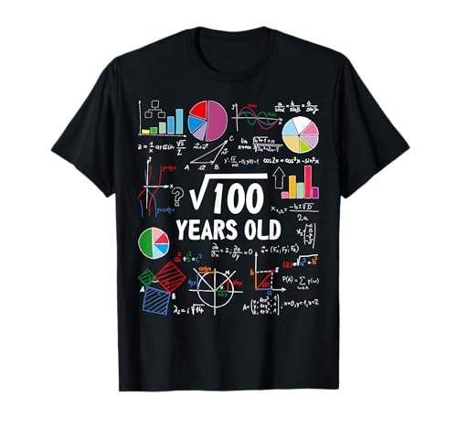 Quadratische Wurzel 100 Stück 10. Geburtstag 10 Jahre alt Kinder Love Math T-Shirt von Square Root Of 100 Ten 10 Years Old B-day T-Shirts