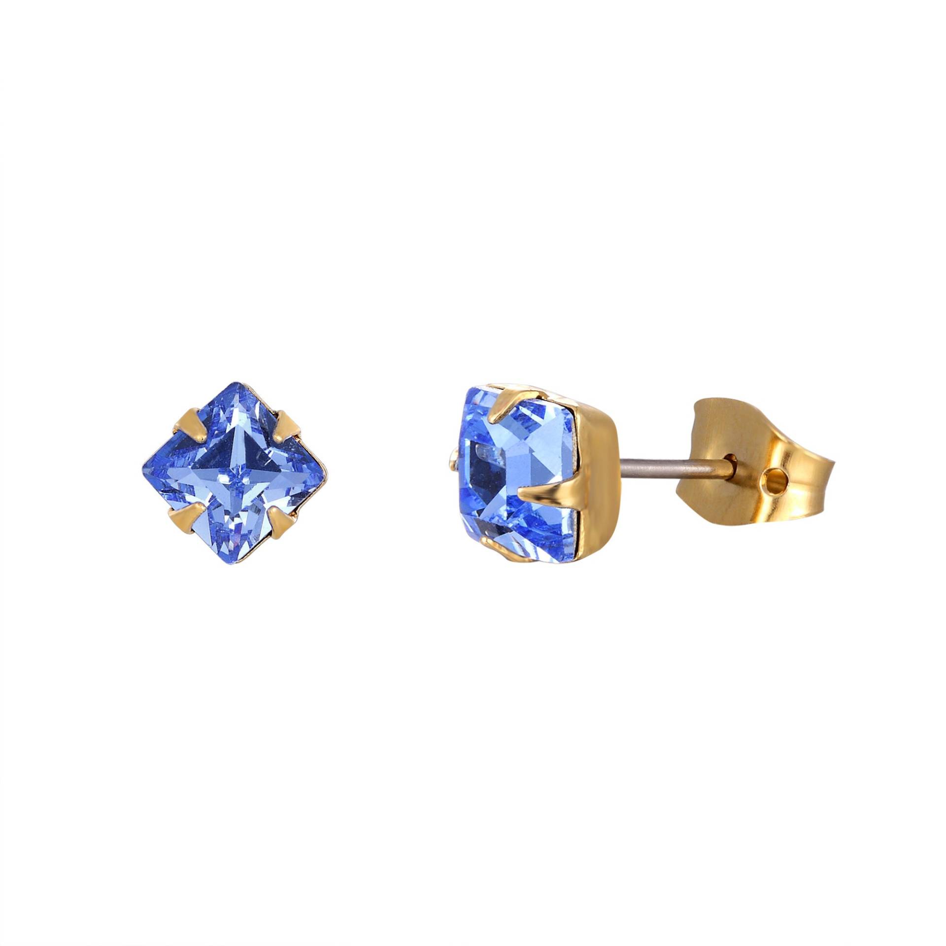 Hell Saphir Blau Swarovski Kristall 6mm Quadrat Ohrstecker - Damen Ohrringe, Ohrstecker, Alltägliche Süße Ohrringe von SquarePearJewellery